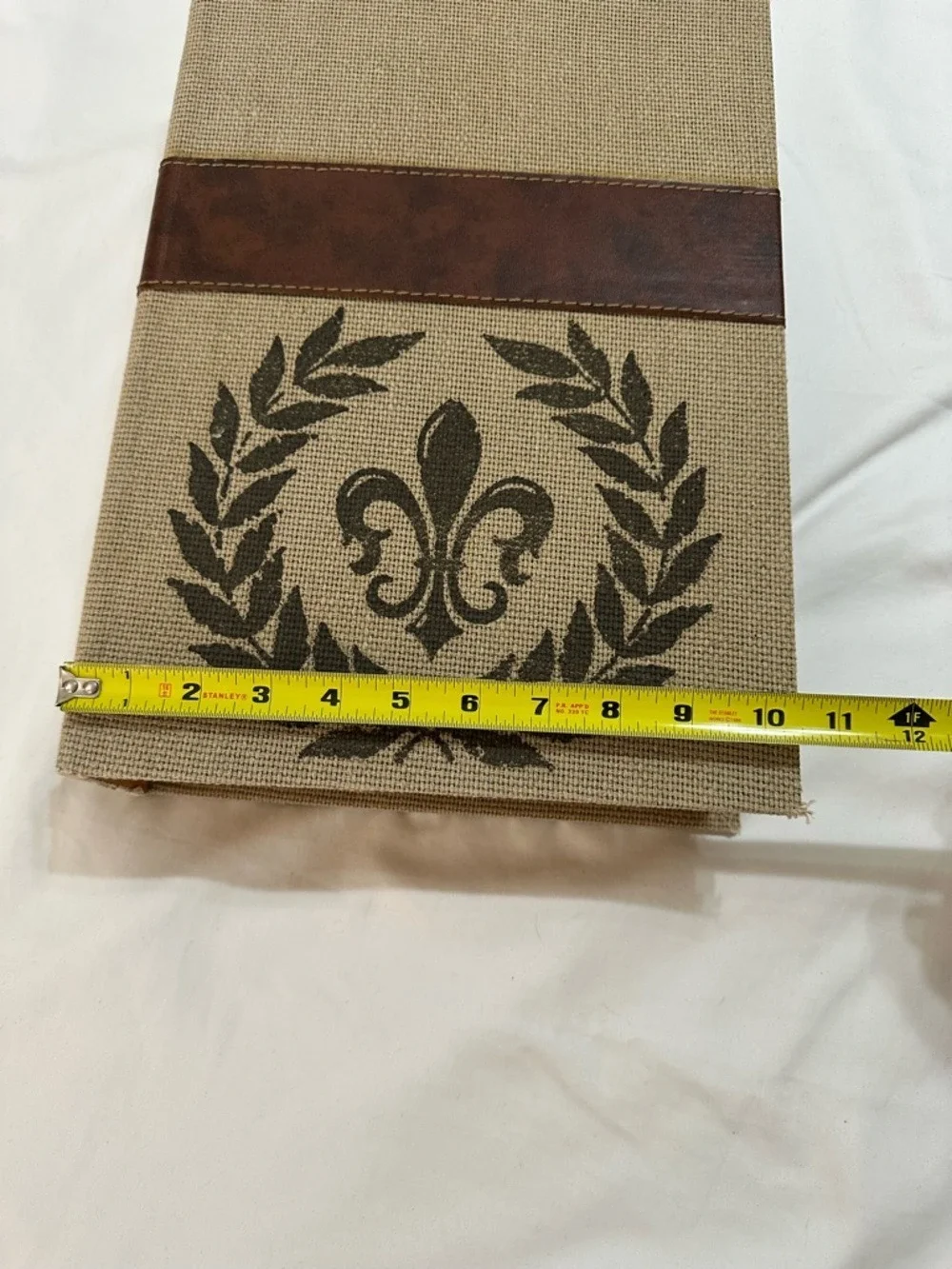 PARIS FAUX BOOK STORAGE BOX LINEN FLEUR DE LIS HIDDEN COMPARTMENT TABLE DECOR